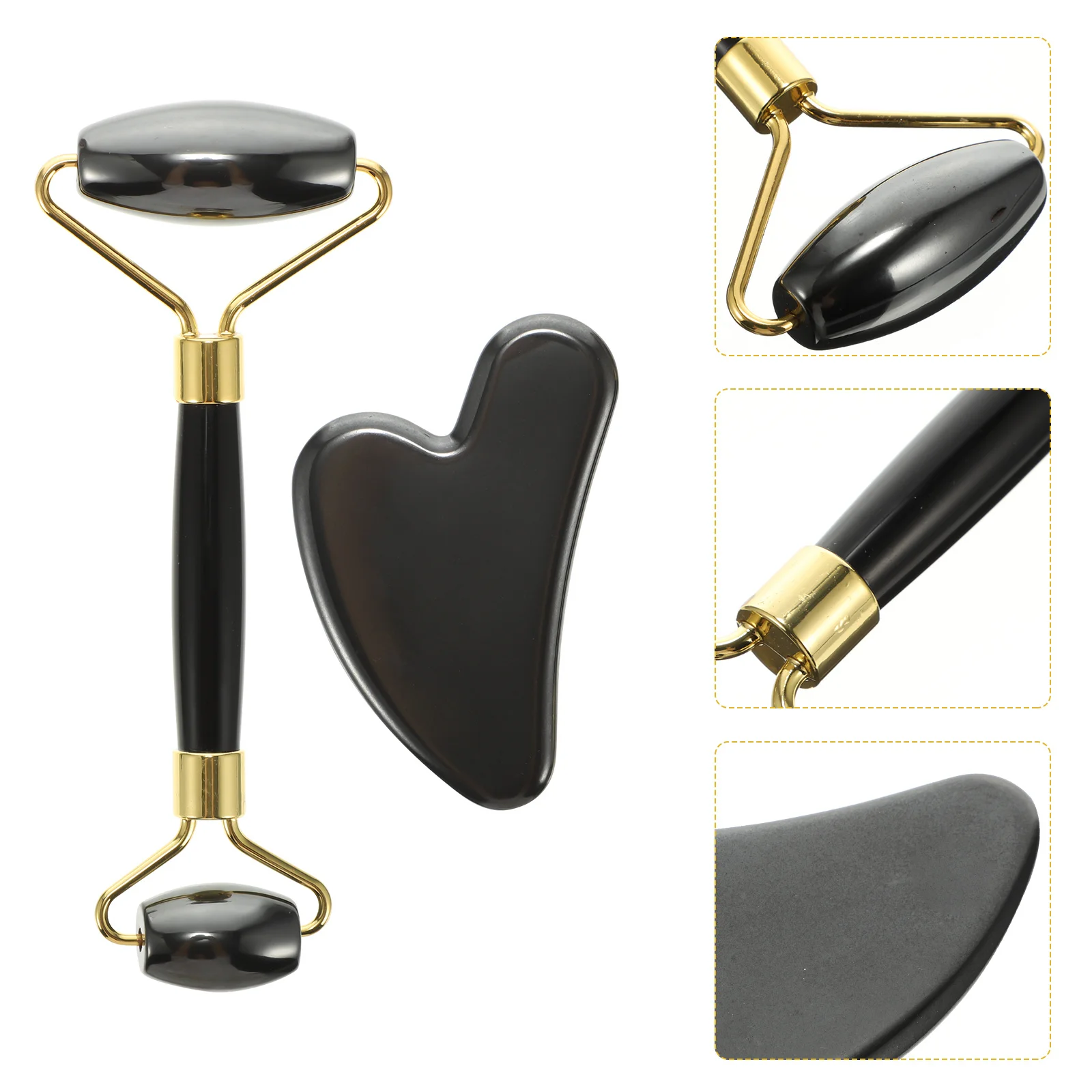 

2Pcs Massage Set Facial Massagers Smooth Edges Compact Lightweight Curve Design for Face Body Scraping Tools Portable Gua Sha