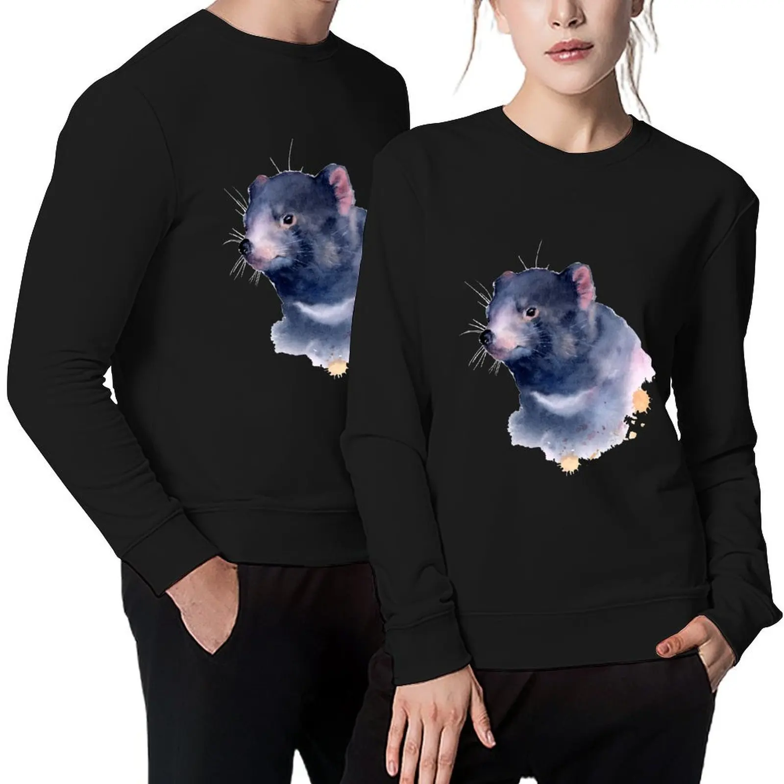 

Tasmanian devil watercolor Pullover autumn clothes anime clothes autumn jacket men korean autumn clothes sweatshirt male