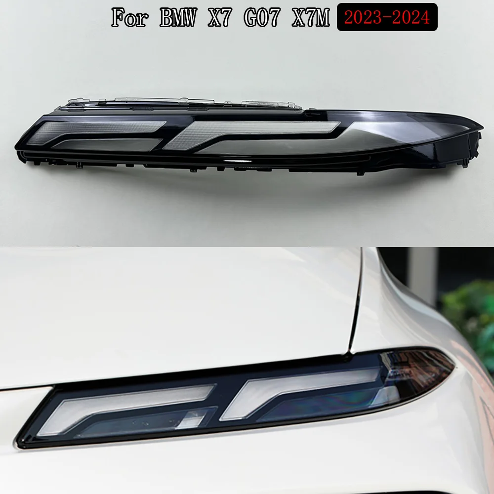 For BMW X7 G07 X7M 2023 2024 Headlamp Lamp Shell Headlight Cover Transparent Lampshade Plexiglass Replace Original Lens