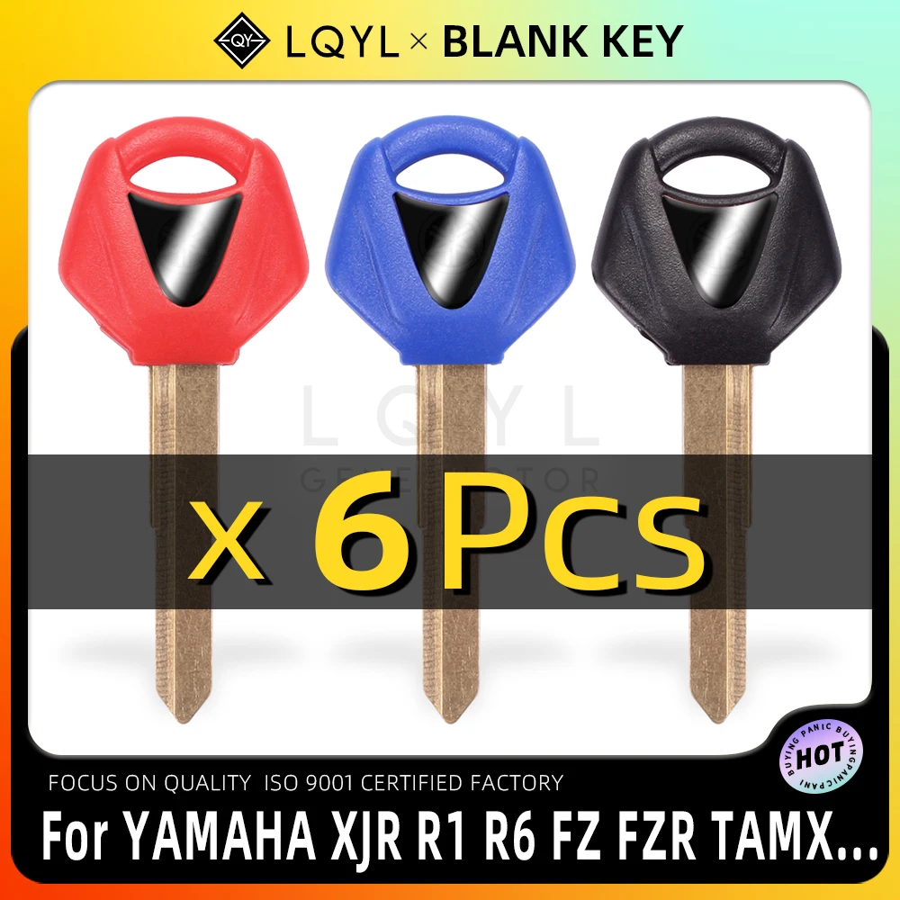 

6Pcs New Blank Key Motorcycle Replace Uncut Keys For YAMAHA YZF XJR1300 FJR1300 MT09 MT07 XJ6 TMax FZ6 FZ8 R3 R1 R6 XJR400 SR400
