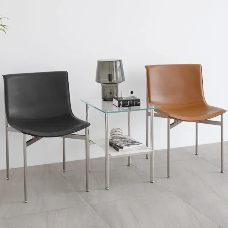 Silla de Comedor de diseño para sala de estar, Silla relajante de cuero para manicura, Silla de Comedor para oficina, escritorio, cafetería, Comedor, muebles para el hogar YY50DC