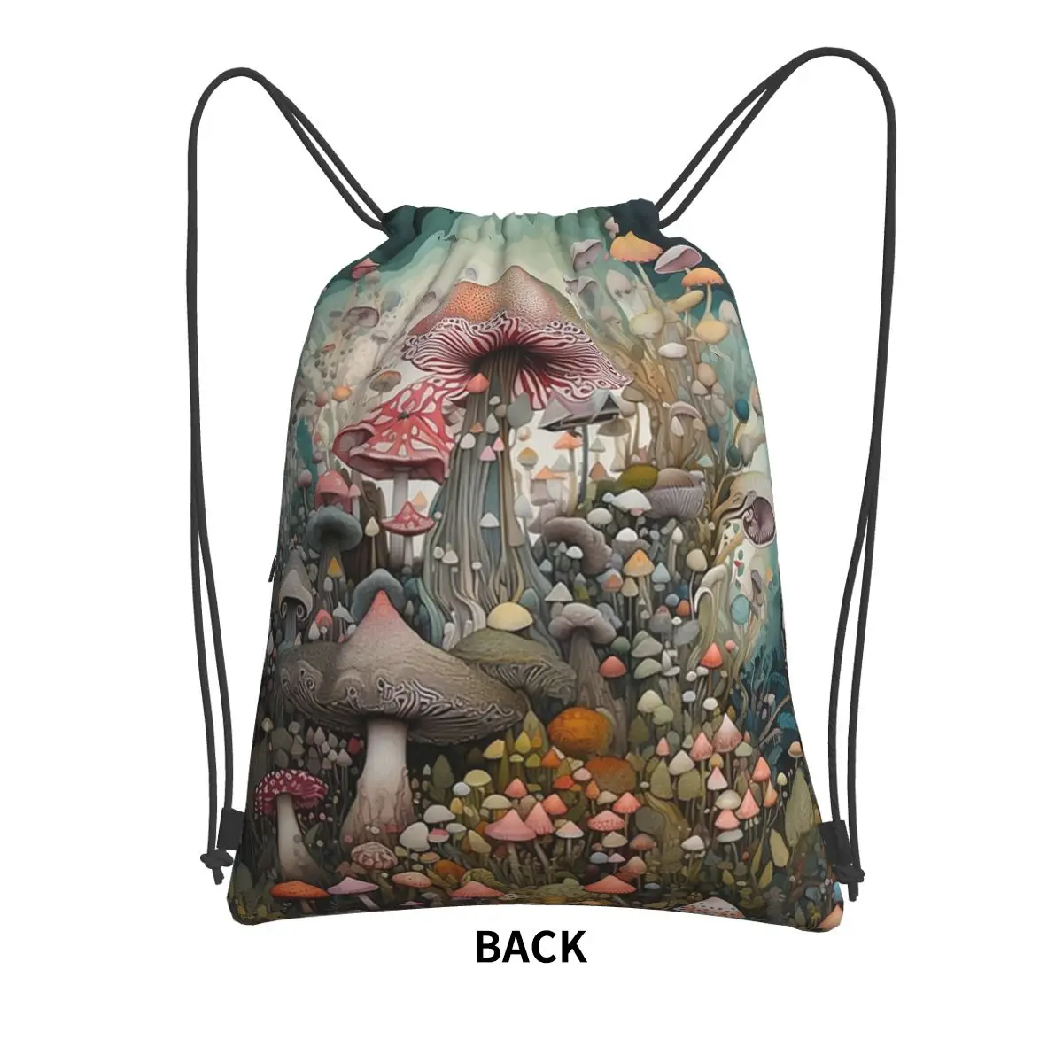 Magical Mushroom Field Backpacks Fashion Drawstring Bags Storage Bag Book Bags for Man Woman School