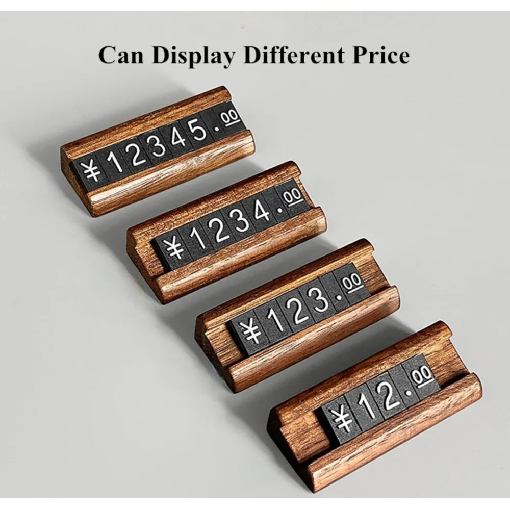 10 set/caja joyería reloj tienda precios digitales cubos etiquetas soporte de exhibición Mini etiqueta de precio de madera tarjetero