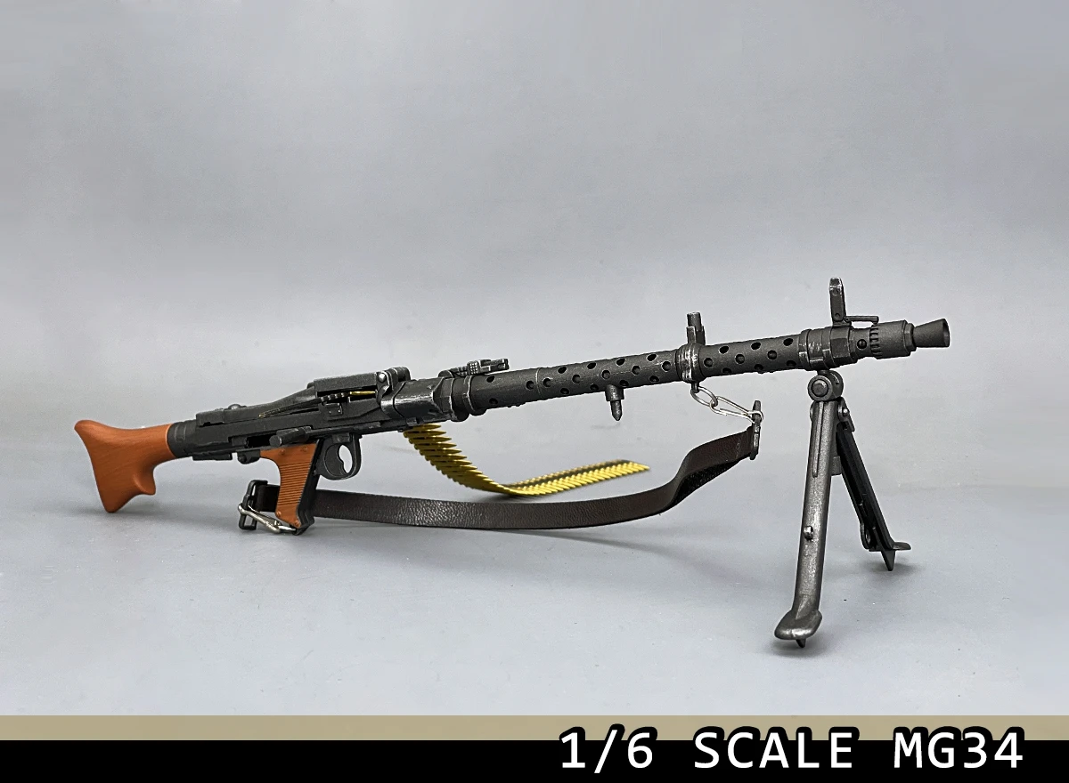 NOWOŚĆ 1/6 Skala MG34 Lekki pistolet maszynowy Model broni wojskowej dla 12-calowej figurki akcji Żołnierz armii Akcesoria Prezenty Zabawki