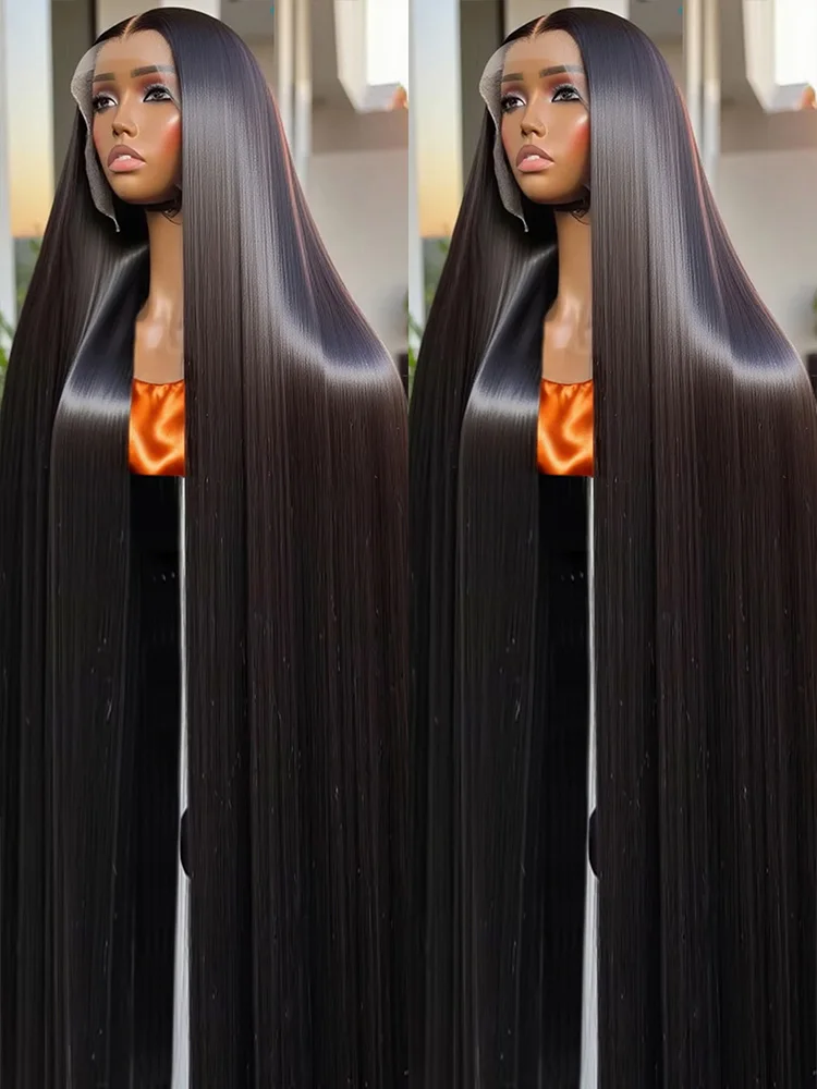 

30 40 Inch Bone Straight Lace Front Wigs Human Hair Pre Plucked Brazilian 13x4 13X6 HD Lace Frontal Wigs 250% Density For Women