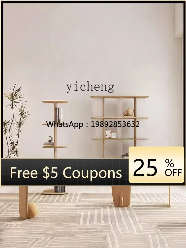 

ZZ Living Room Side Table Modern Minimalist Sofa Edge Solid Wood High-Grade Mid-Ancient Water Ripple Glass Small Coffee Table