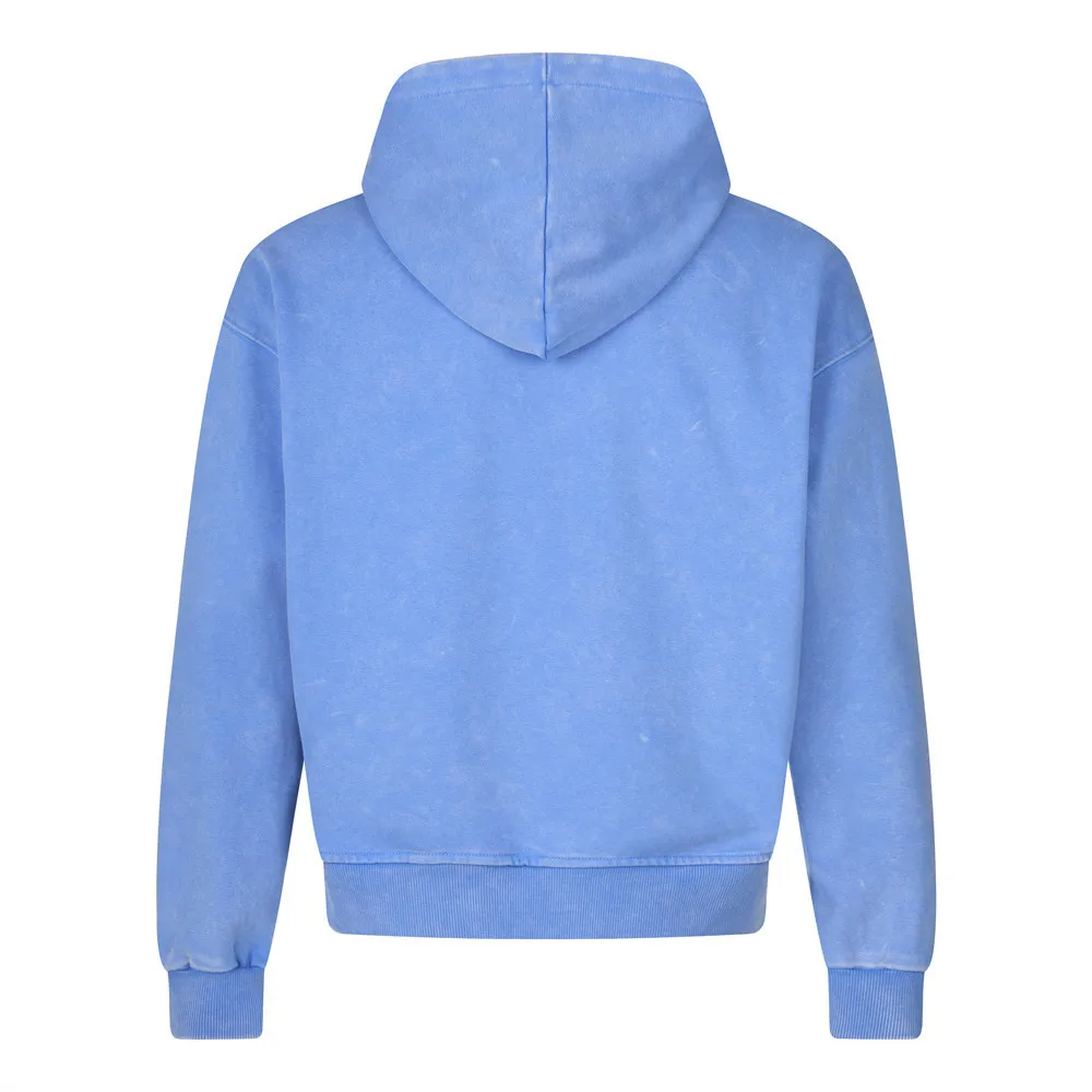 MWJLPWQ Punk-Style Washed Distressed Hooded Sweatshirt For Men Spring Autumn Button Trendy Design Unique Pullover Tops 20609