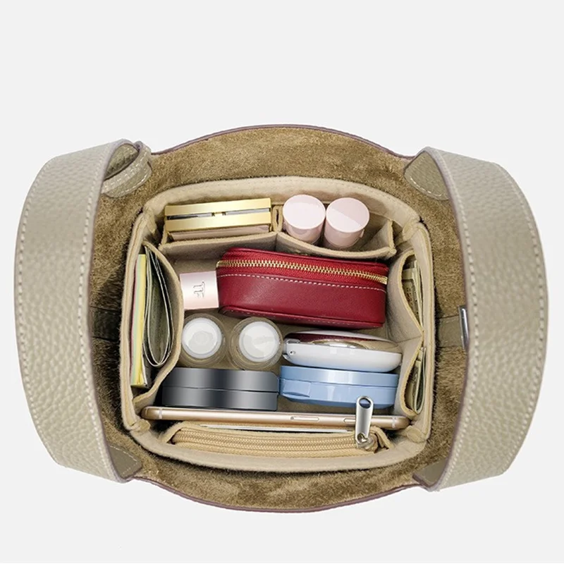For H Picotin 18 22 26 Felt Purse Organizer Insert bag For Tote Shaper Cosmetic Bags Portable Makeup Handbags Inner Storage