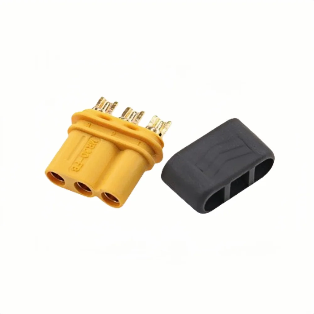 

New AMASS MR30 Connector Mountable Plastic Male Female Plugs with Sheath Yellow Black LiPo Battery Plug for RC Airplane