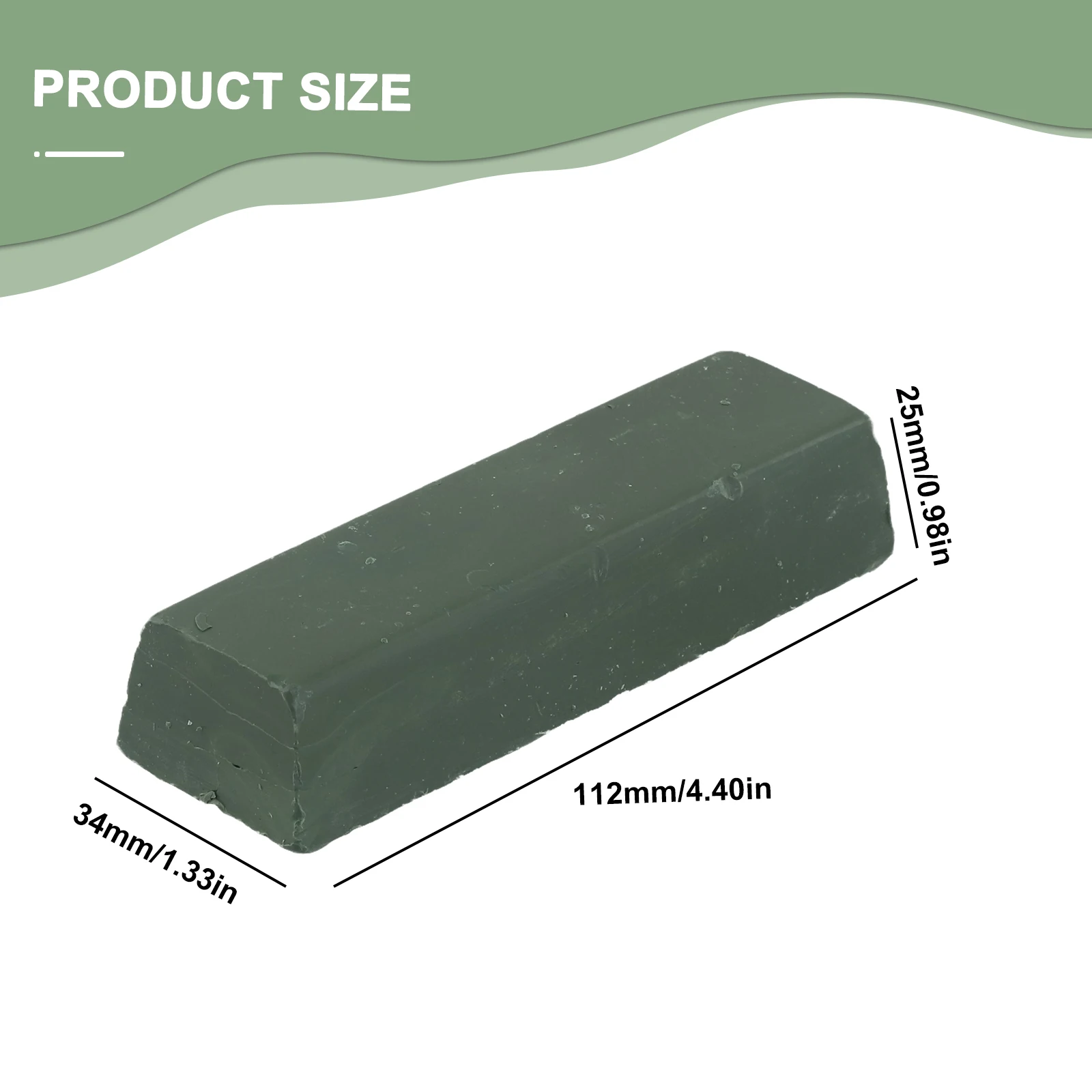 Compound Polishing Paste Chromium Green Green Oxide Grinding Paste Metals Polishing Polishing Wax 112x34x25mm 1pc