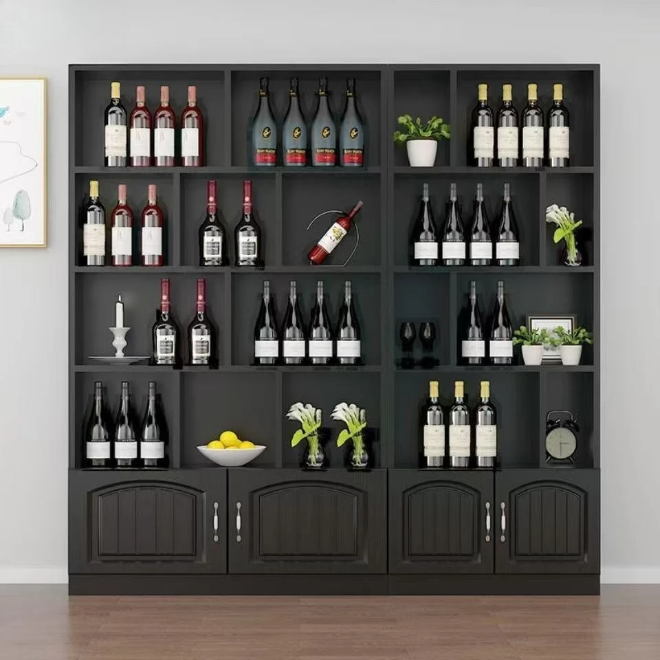 Light luxury red wine cabinet display rack tea display rack store household wine cabinet floor