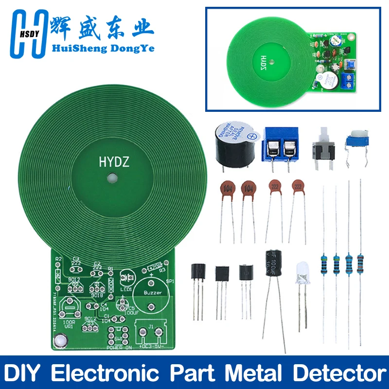 JS-60 DIY Metal Detector Kit DIY Electronic Kit DC 3V-5V 60mm Non-contact Sensor Board Module Part Metal