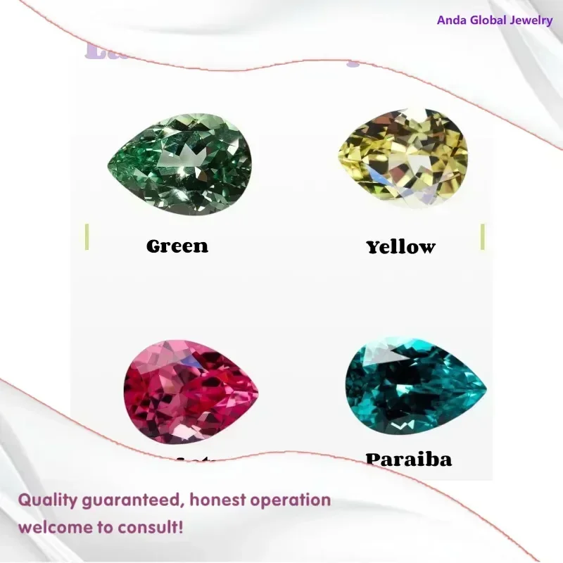 M-Lab Grown Sapphire Pear Shape DIY Charms Jewelry Earring Rings Making Main Materials Selectable AGL Certificate Daily Matching