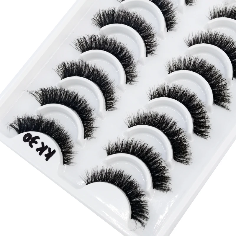 New 10 pairs 3d faux mink false eyelashes natural long messy fake eyelashes crisscross makeup lashes extension fluffy eye lashes