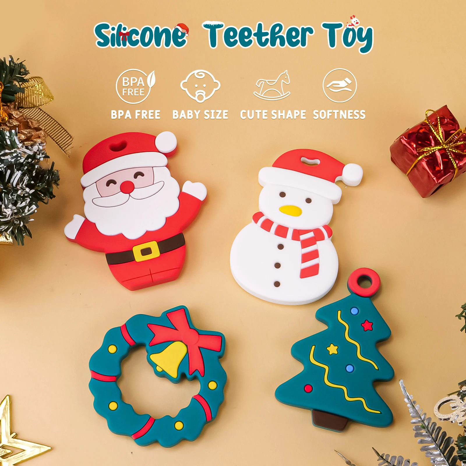 1 шт., Силиконовые Прорезыватели для зубов, без бисфенола