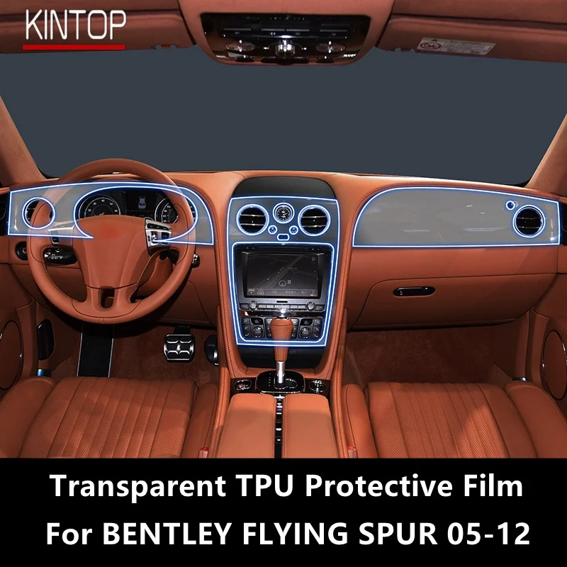 

For BENTLEY FLYING SPUR 05-12 Car Interior Center Console Transparent TPU Protective Film Anti-scratch Repair Film Accessories