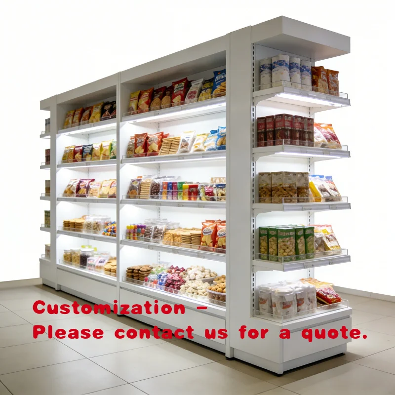 custom.Adjustable Multi Tier Display Cabinet Display Shelves Display Racks Custom 3D Mockup Supermarket