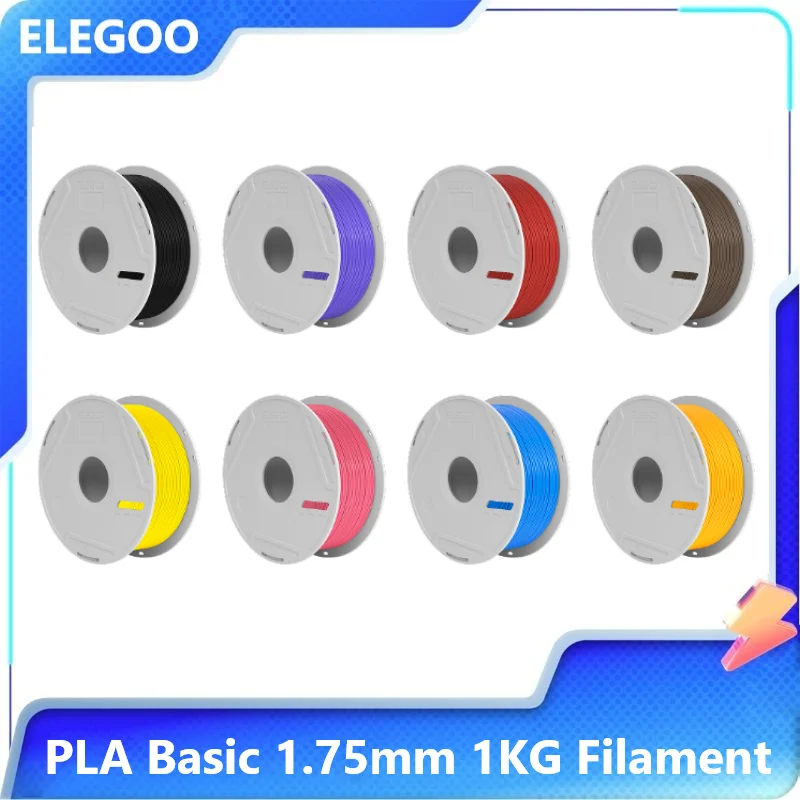 ELEGOO PLA Basic 3D Print Filament 1.75mm 1KG Filament Removable tray No Spool Dimensional Accuracy +/- 0.02mm 3D Printing PLA Material for Reusable