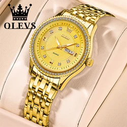 OLEVS Elegant Top Brand Women's Quartz Watches Stainless Steel Trend Fashion Waterproof Watch for Women Casual Lady Wrist Watch