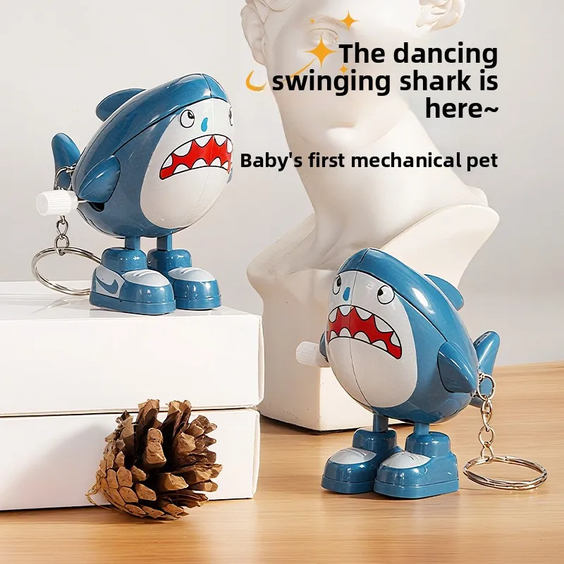 

Winding Shark Swing Toy, Cartoon Funny Shark Keychain Hanging Accessory, Creative Stress Relief Small Toy