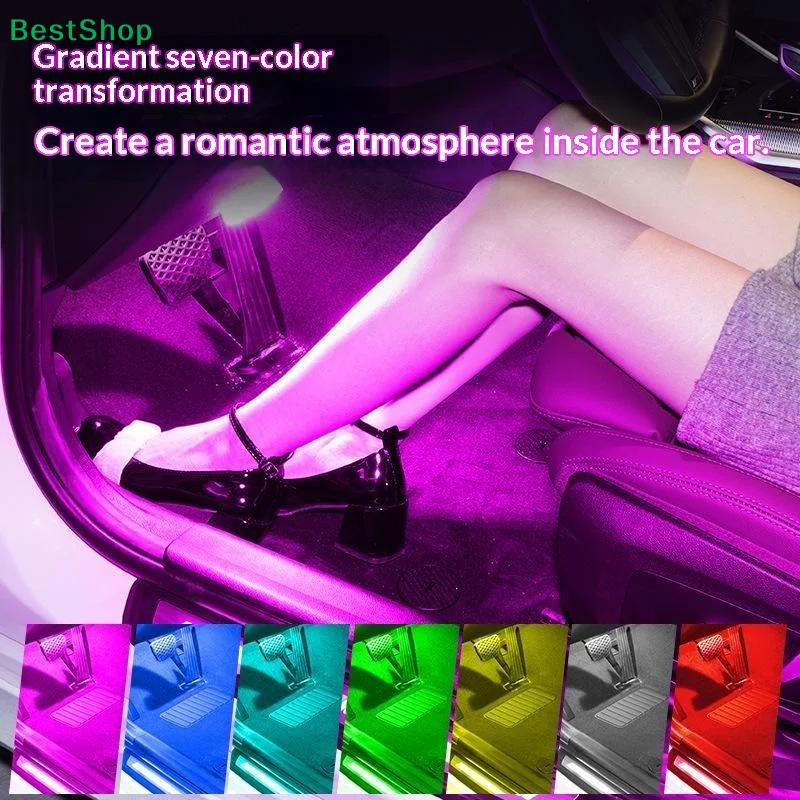 1Pc LED Touch Light Mini Wireless Car Interior Lighting Auto Roof Ceiling Reading Lamp For Door Foot Trunk Storage Box Charger