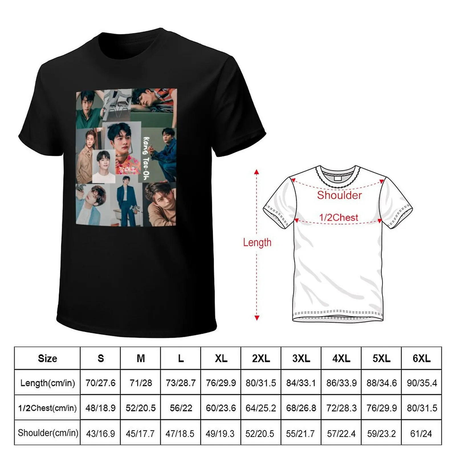 kang tae-oh photo collage T-Shirt Plus Size Street Style Tee