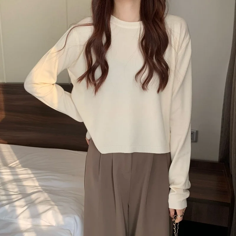 

Loose Knitted Sweater Women's Base Layer Overhead Design Large Size Comfortable Autumn Winter Outerwear Sweet Sle ort Sve