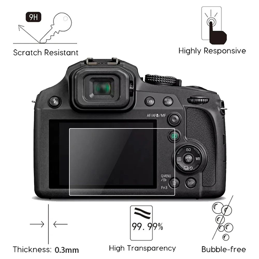 For Panasonic LUMIX FZ-80 FZ80D FZ85 FZ82 Screen Protector Tempered Glass Screen Protector Anti-Scratch Protective Film