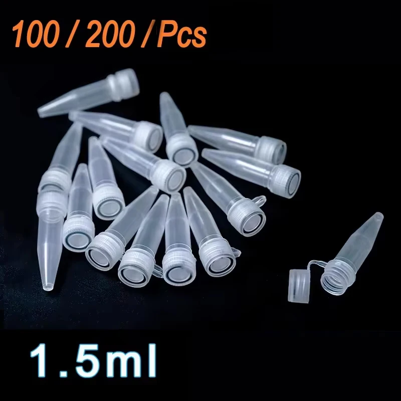 أنبوب طرد مركزي صغير 1.5 مل مع غطاء كبس، أنابيب طرد مركزي سعة 1.5 مل مع غطاء قلاب، أنابيب بلاستيكية شفافة للمختبر