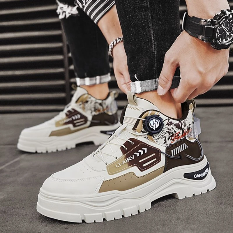 

Спортивные мужские ботинки с высоким вырезом на открытом воздухе, весенне-осенняя удобная повседневная обувь на платформе, дешевая новая модная мужская обувь 2025 года по акции