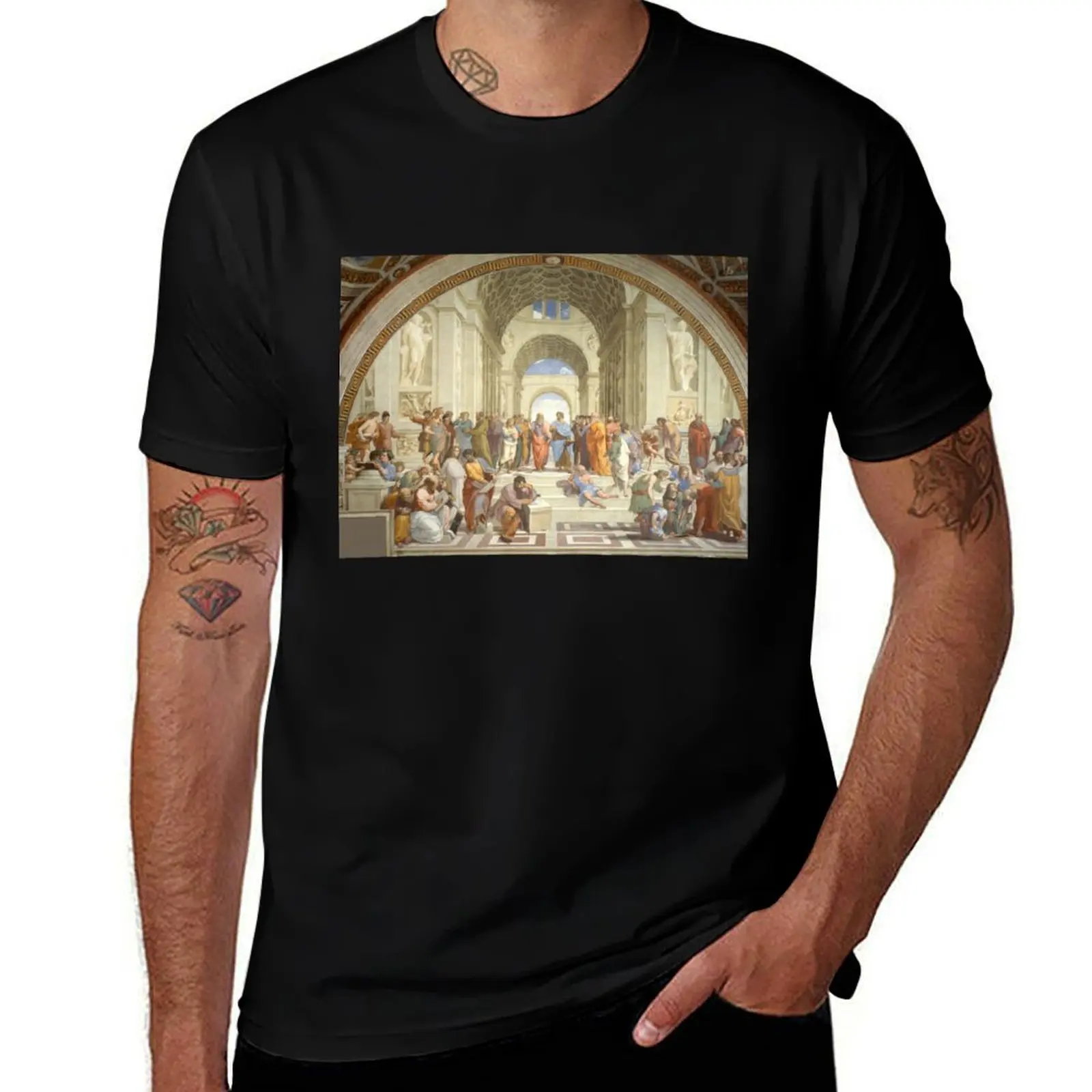 School of Athens by Raphael T-Shirt t shirts for man pack cotton T-Shirt