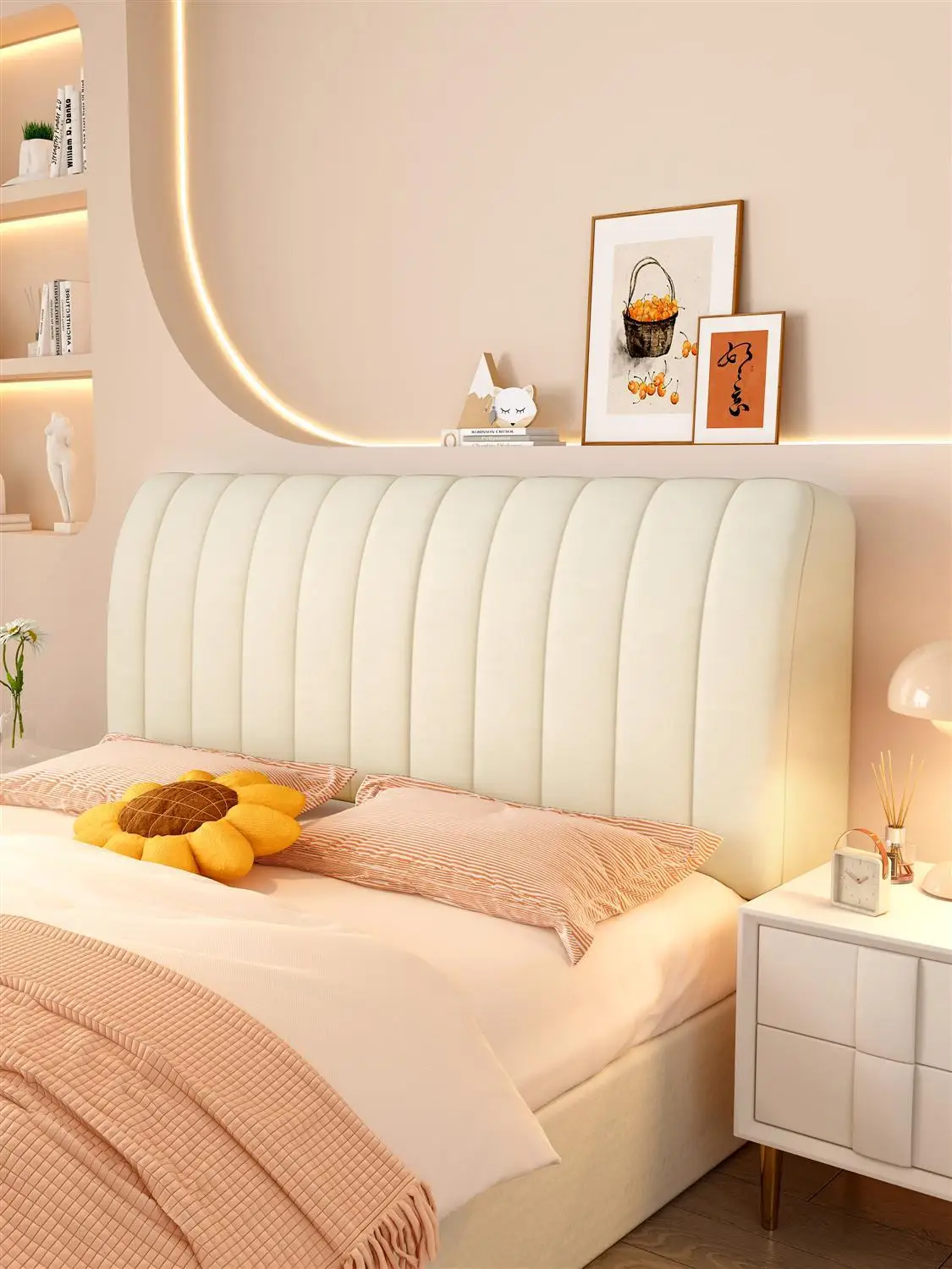 

New 2025 Thiened Cotton Insert Bede Soft Cover Cuion High-End Feel Wood Bed Barest Full Wrap-around Design