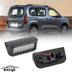 2Pcs White LED License Plate Light Error Free for Peugeto Expert 2007-2016 Partner Citroen Berlingo 2008-2018