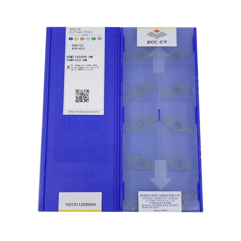 

Zcc.Ct Vbmt Vbmt 160404 -Hm Vbmt 160408 -Hm Vbmt 160412 -Hm Ybd152 Ybd102 Lathe Carbide Tool Cnc Inner Circle Turning Blade Semi-Precision Processing Gray Iron Ball Ink Cast Iron