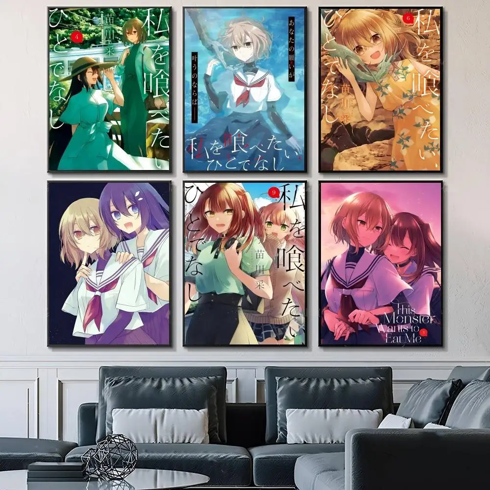 Japanese Anime This M-Monster Wants to Eat Me Manga Posters Fancy Wall Sticker for Living Room Bar Decoration Wall Decor