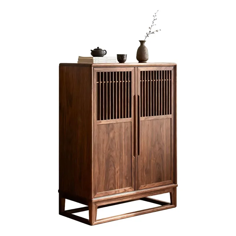 

Black walnut sideboard minimalist decorative cabinet living room solid wood storage cabinet