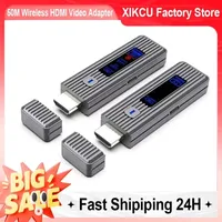 XIKCU 50M Wireless HDMI-compatible Transmitter Receiver Kit Extender Adapter TV Stick Dongle 1080P for Monitor Projector Laptop