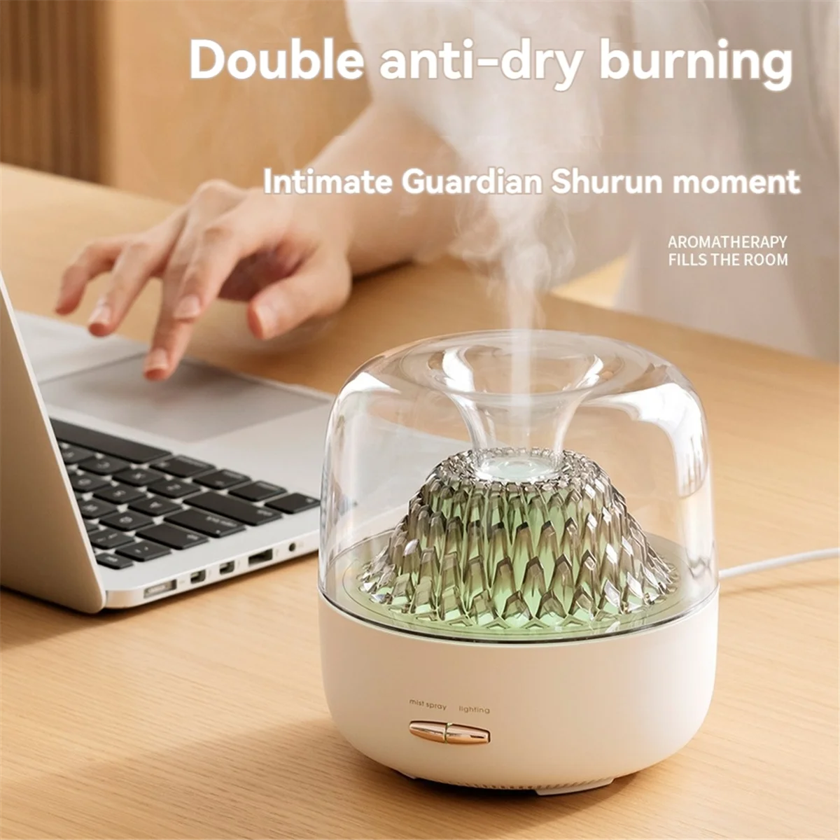 Essential Oil Aromatherapy Machine Household Colorful Atmosphere Light Air Humidifier Aromatherapy Machine Beige-Yellow