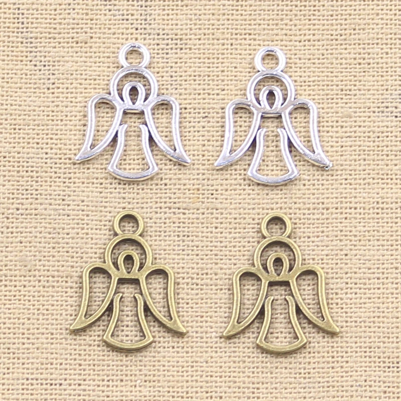 15pcs Charms Hollow Angel 20x12mm Antique Making Pendant fit,Vintage Tibetan Bronze Silver color,DIY Handmade Jewelry