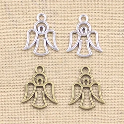 15pcs Charms Hollow Angel 20x12mm Antique Making Pendant fit,Vintage Tibetan Bronze Silver color,DIY Handmade Jewelry