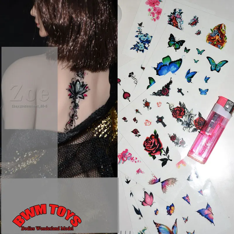 

In Stock 1/6 Scale Soldier Mini Tattoo Sticker Water Sticker Waterproof Model Accessories For 12'' TBL Action Figure Doll Body