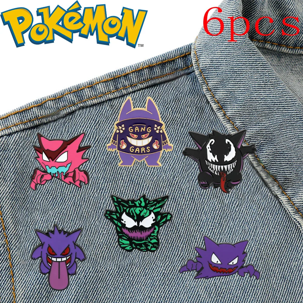 

1set Gengar Enamel Pins Pokemon Cartoon Brooch Anime Cosplay Badge Accessories Clothes Backpack Pin Decoration Jewelrys Gifts