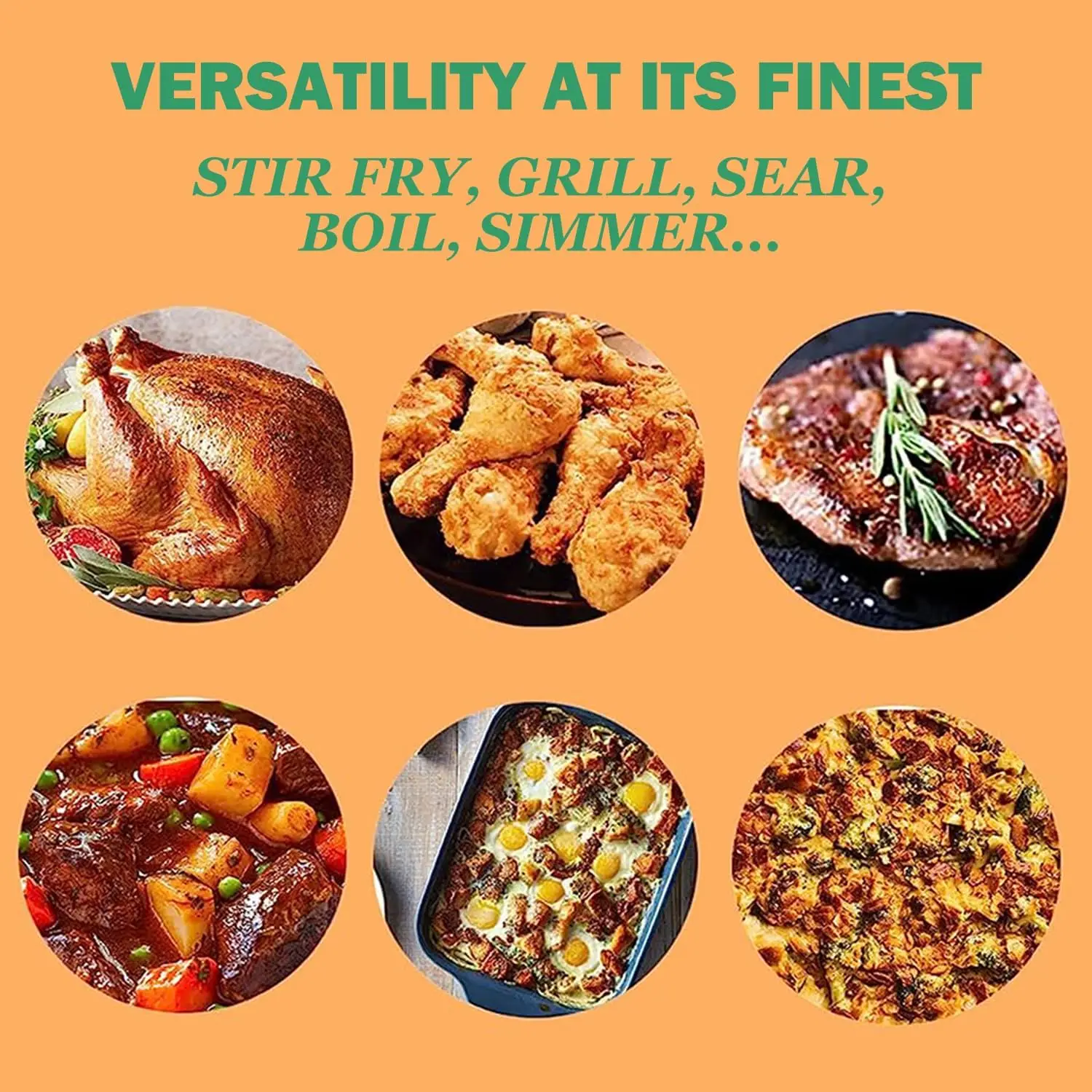 Electric Skillet Nonstick Extra Deep, with Glass Vented Lid