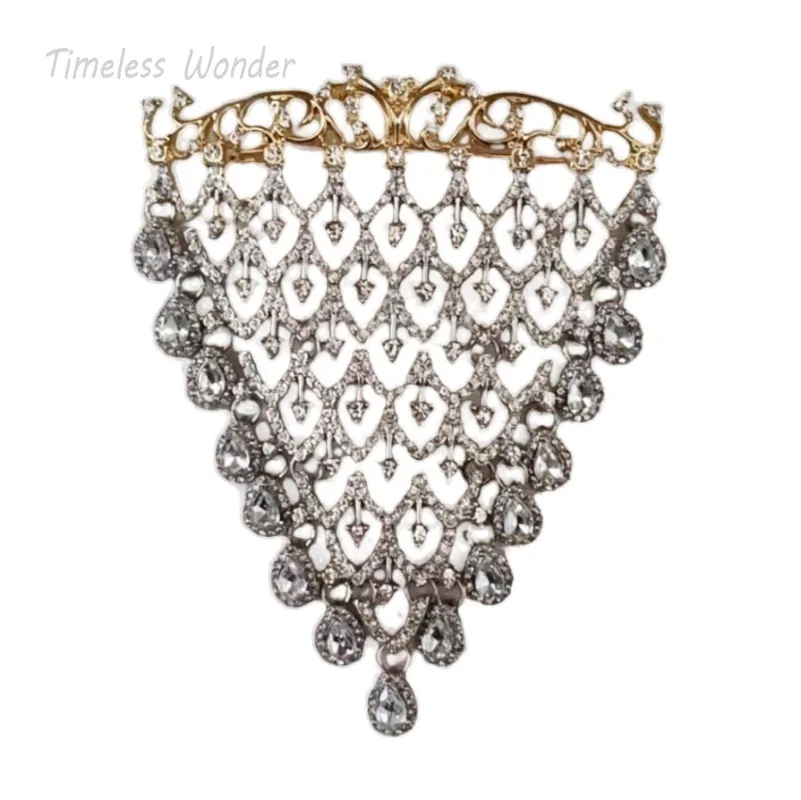 

Timeless Wonder Fancy Zircon Geo Statement Brooch Pins for Women Designer Jewelry Runway Top Vintage Gift Trendy Rare 2283