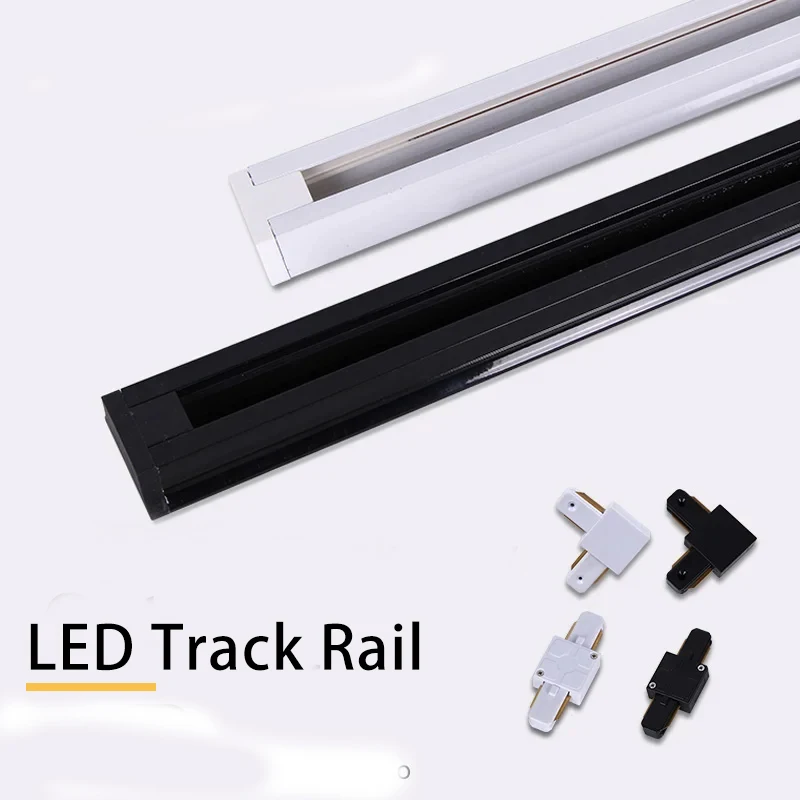 0.5M Track Rail 2 Wire System Aluminum Led Track Light Rail Universal Rail Connector Circuit Rails for Led Track Lamp Lighting