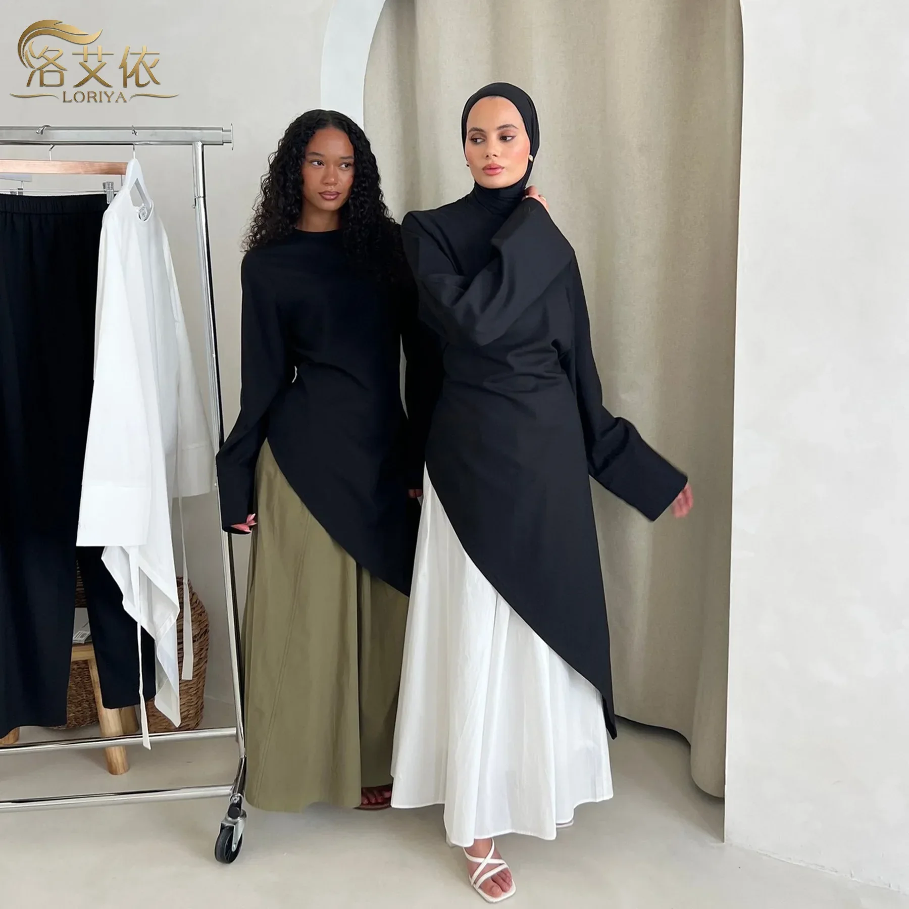 Dubaï femmes robe haut jupe 2 pièces ensemble Eid Cardigan élégant musulman ensembles Musulman tenue costume Ramadan marocain chemise 2026