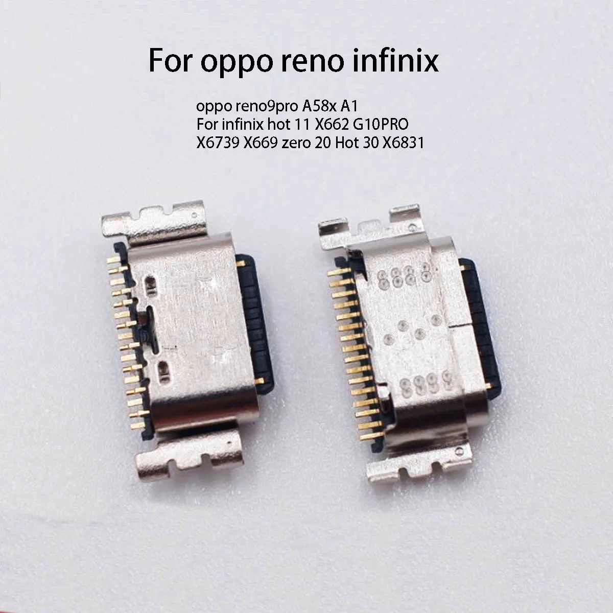 2PCS For infinix Hot11 X662 G10PRO X6739 x669 Hot30 X6831 reno9pro USB 16Pin Female Charging Data Port Plug Socket Connector