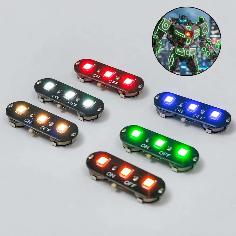1Pcs Mini High Brightness 3 Head Switch Control LED Lamp DIY Model Making Toys Lighting Materials Diorama Kit With Battery
