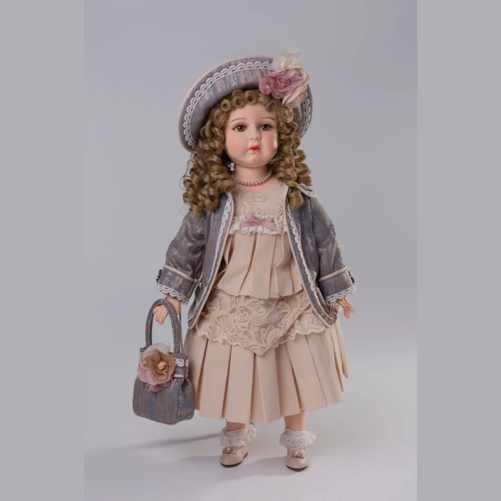 Cloveray 26 بوصة كبيرة الحجم الأصلي الفيكتوري نمط الخزف دمية الرجعية السيراميك القماش الجسم الخزف دمية تحصيل الفن هدية