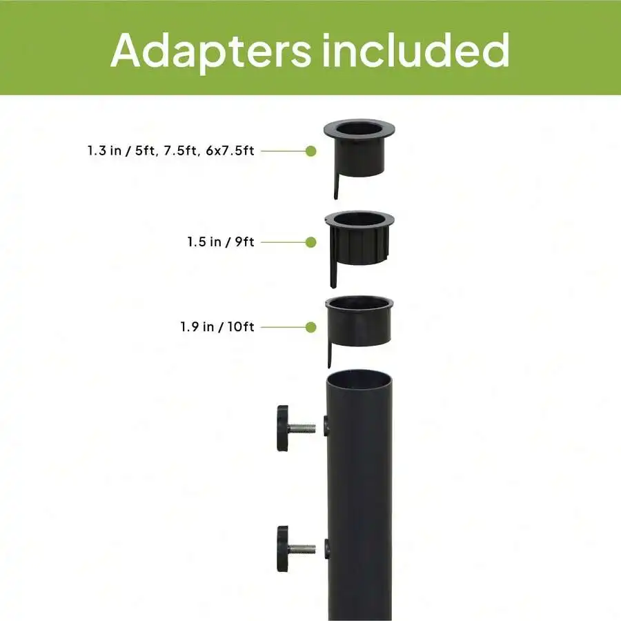 

Outdoor Steel Round Umbrella Base With Adapters, Black Finish